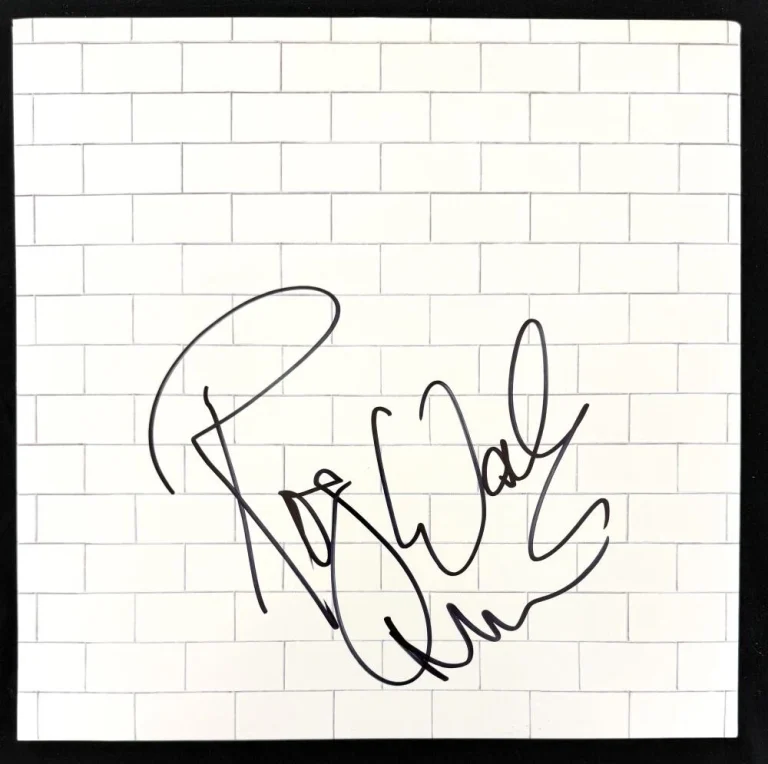 Roger Waters & Nick Mason Signed Autograph Pink Floyd The Wall Album Beckett COA