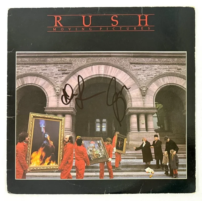 Geddy Lee & Alex Lifeson Signed Autograph Rush Moving Pictures Album Beckett COA