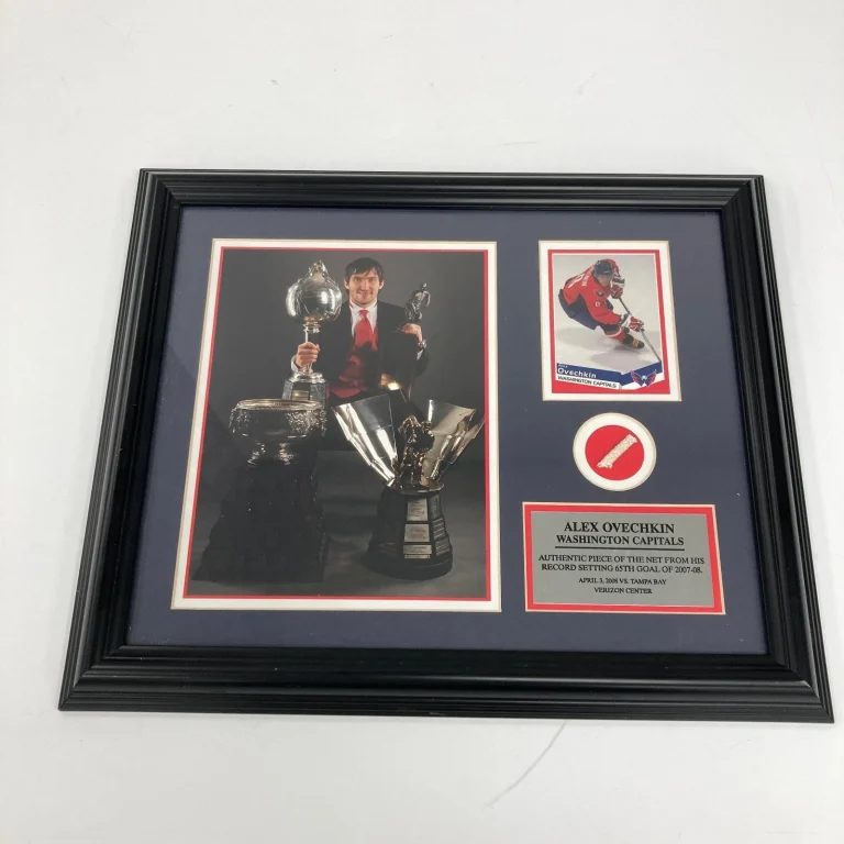 Alex Ovechkin Washington Capitals Record Breaking 65th Goal Piece Of Net Framed