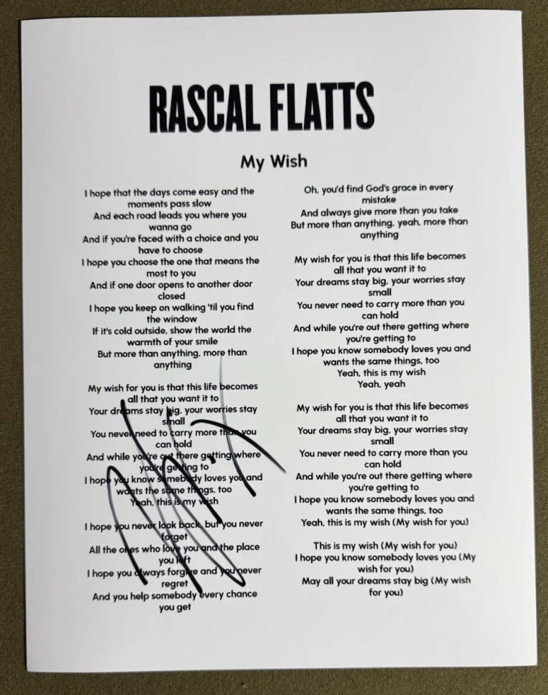 GARY LEVOX SIGNED LYRIC SHEET MY WISH AUTHENTIC AUTOGRAPH COA