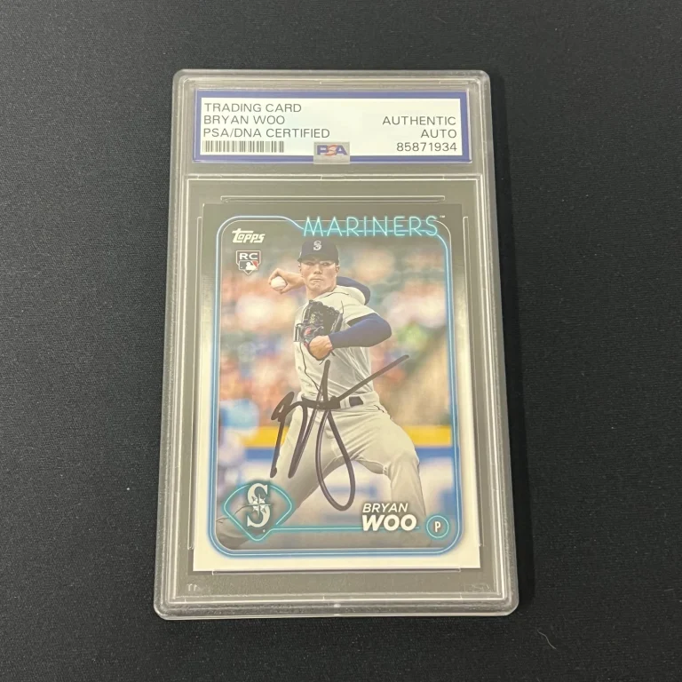 2024 Topps Rookie Card#12 Bryan Woo Signed Card Auto PSA Slabbed Mariners