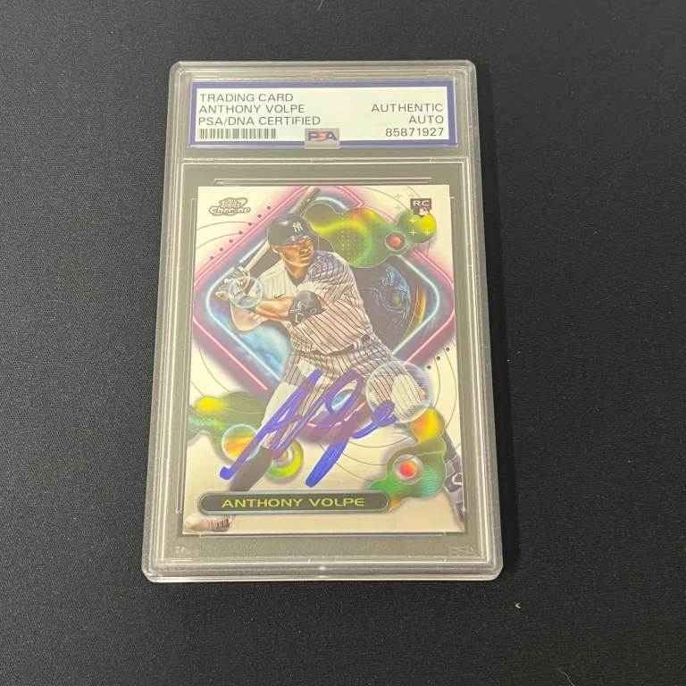 2023 Topps Chrome#107 Anthony Volpe Signed Card Auto PSA Slabbed Yankees