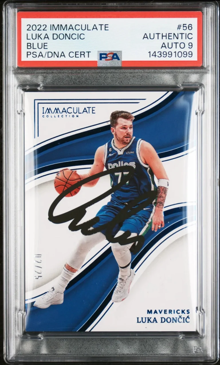 2022 Panini Immaculate Collection Blue#56 Luka Doncic  Signed Card Auto 9 PSA