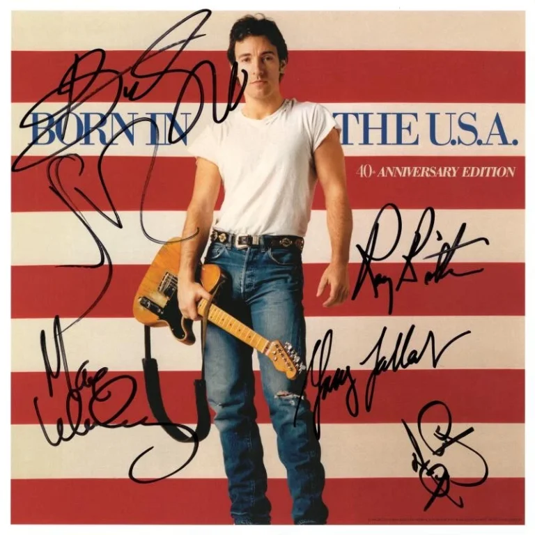 Bruce Springsteen & E Street Band Signed Autograph Born in the USA Insert JSA