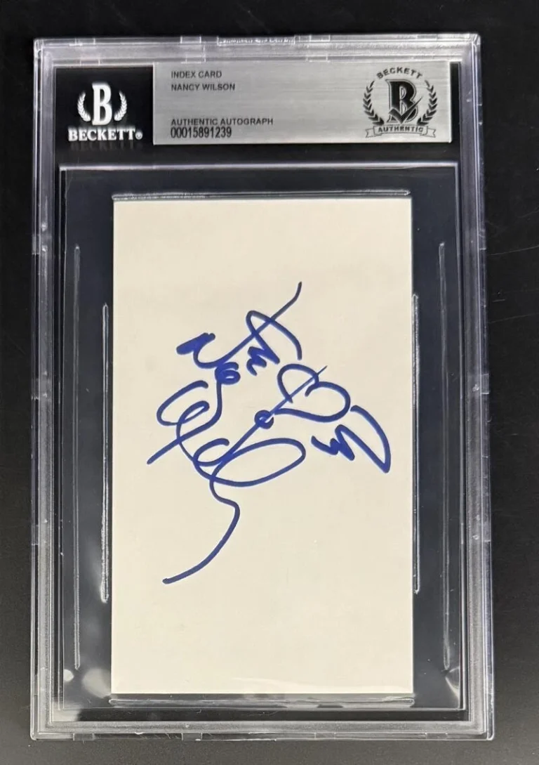 Nancy Wilson Heart Signed Autograph Beckett COA Slabbed Cut Signature Sketch