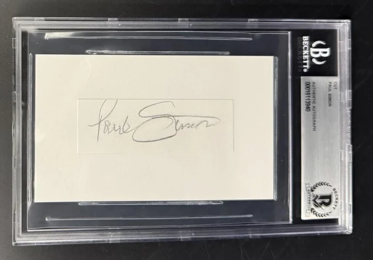 Paul Simon Signed Autograph Beckett COA Slabbed Signature Card Art Garfunkel