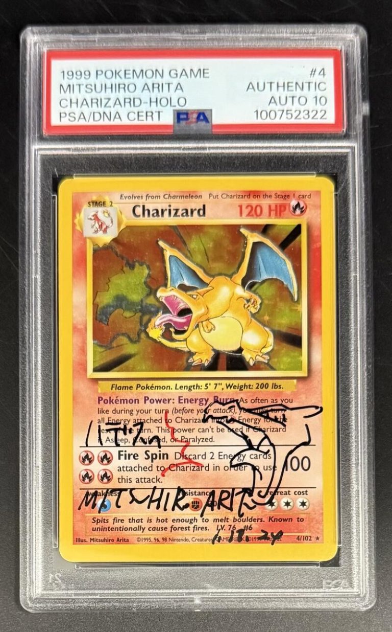 Mitsuhiro Arita Signed Autograph PSA/DNA Pokemon Holo Charizard - Sketch AUTO 10