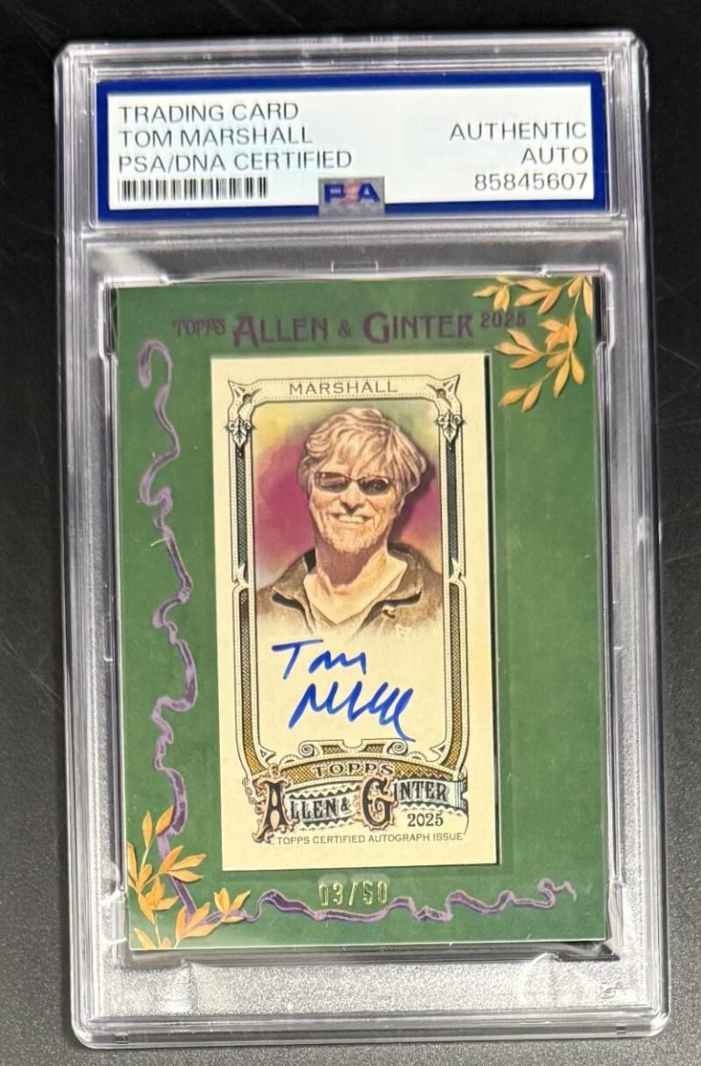 Tom Marshall Phish Signed Autograph PSA/DNA Allen Ginter Green Framed Mini 3/50