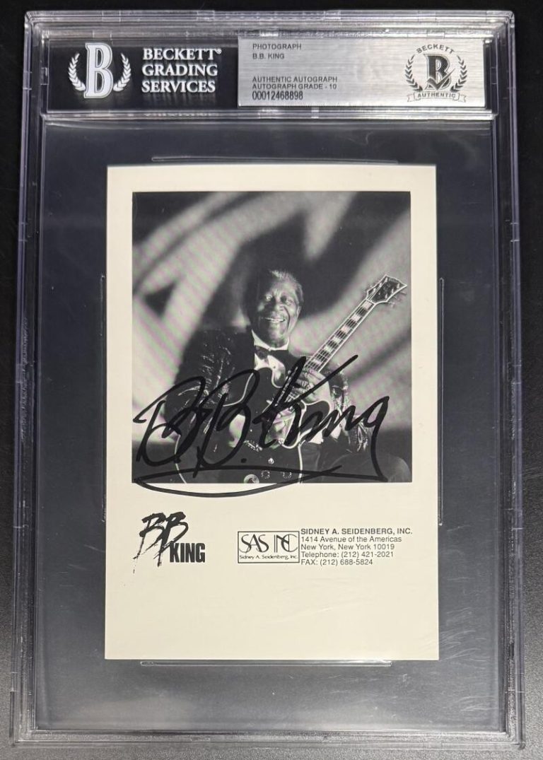 BB King Signed Autograph Beckett COA Slabbed Promo Photo Card - GEM MINT 10 AUTO
