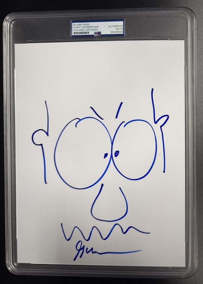 Gary Vee Vaynerchuk Signed Autograph PSA/DNA COA Slabbed Rare Face Sketch A