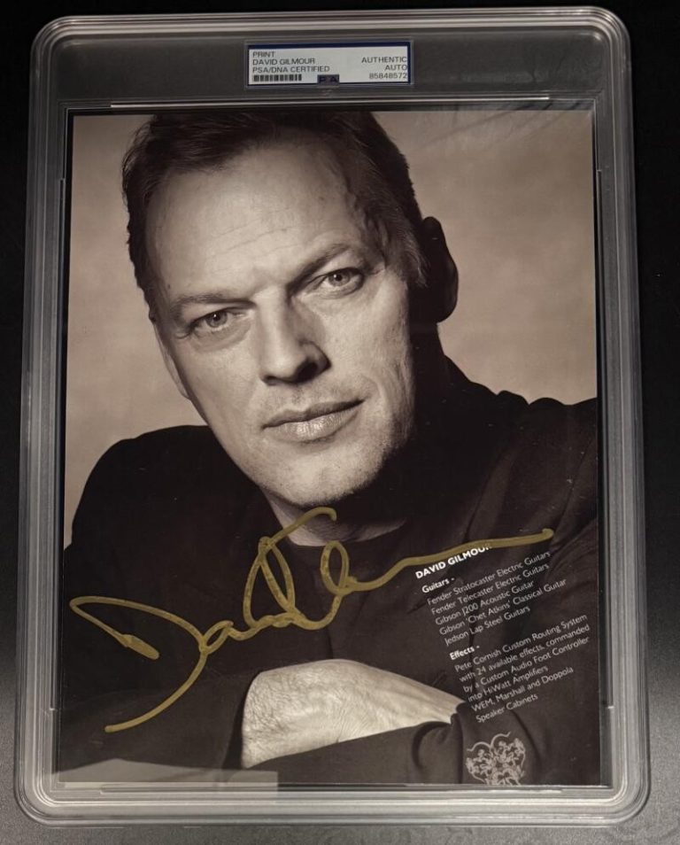 David Gilmour Signed Autograph Pink Floyd Promo PSA/DNA COA 8x10 Slabbed Photo