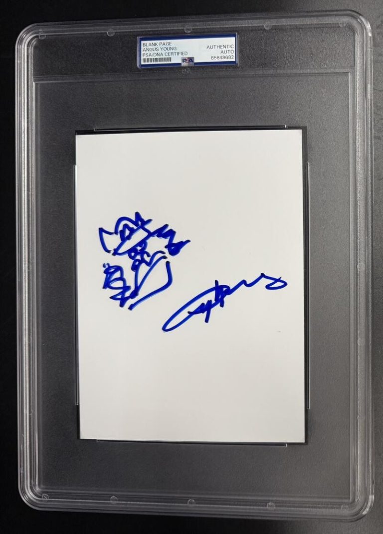 Angus Young AC/DC Signed Autograph PSA/DNA Slabbed Original Art Devil Sketch