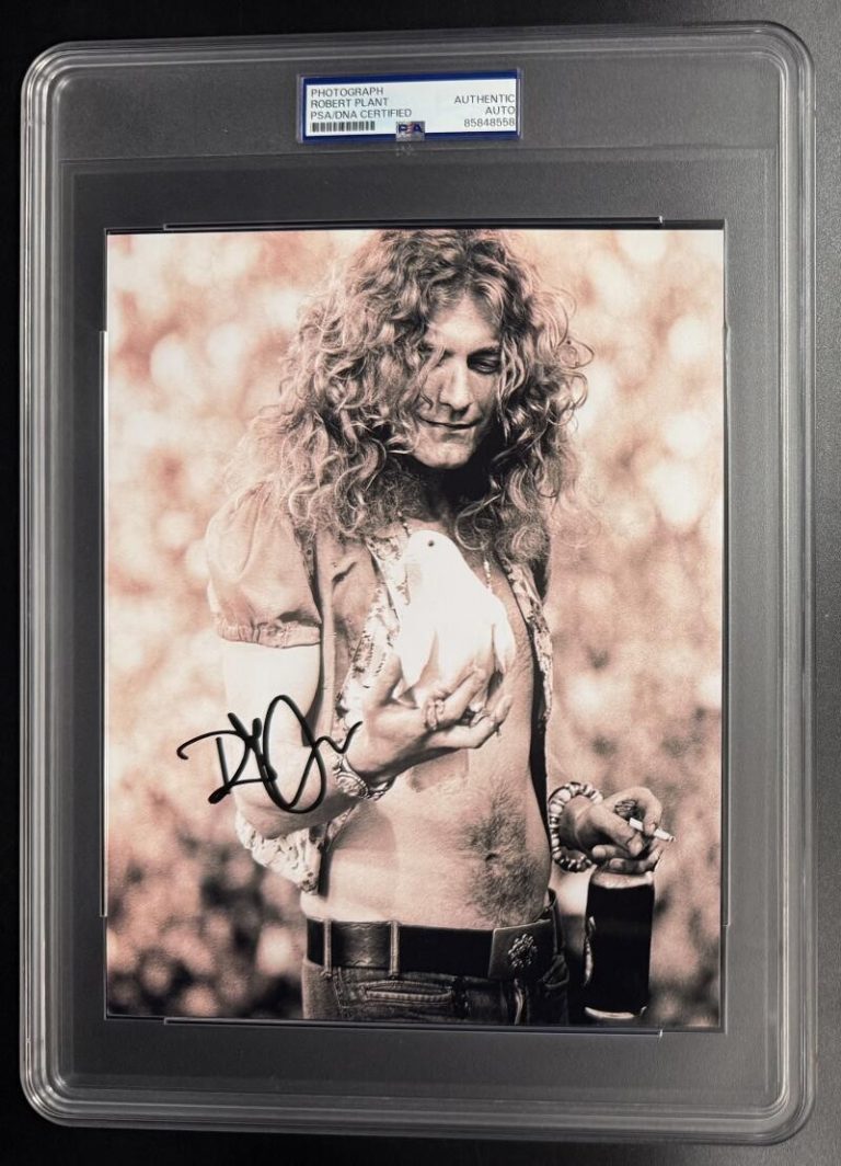 Robert Plant Signed Autograph Led Zeppelin Rare PSA/DNA COA 8x10 Slabbed Photo