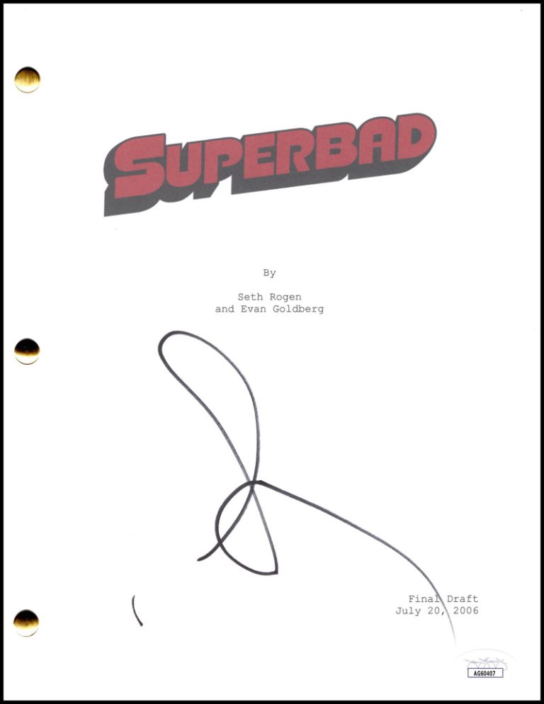 Seth Rogen Signed Autograph Superbad Full Movie Script Screenplay w/ JSA COA