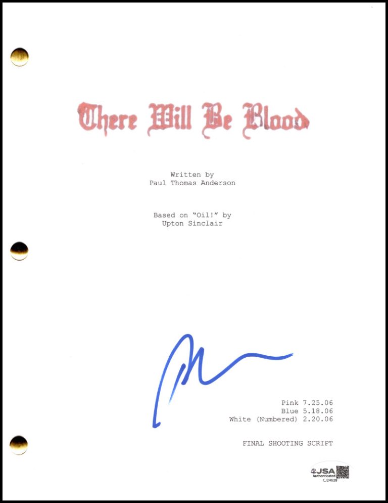 Paul Thomas Anderson Signed Autograph There Will Be Blood Full Script w/ JSA COA
