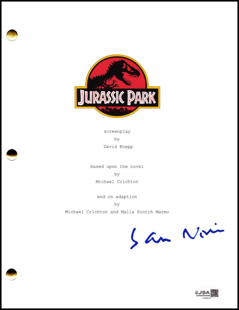 Sam Neill Signed Autograph Jurassic Park Full Script Screenplay w/ JSA COA