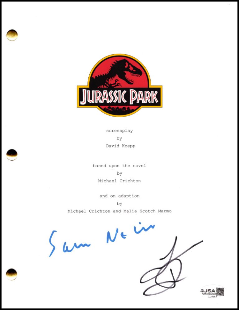 Sam Neill & Laura Dern Signed Autograph Jurassic Park Full Script w/ JSA COA