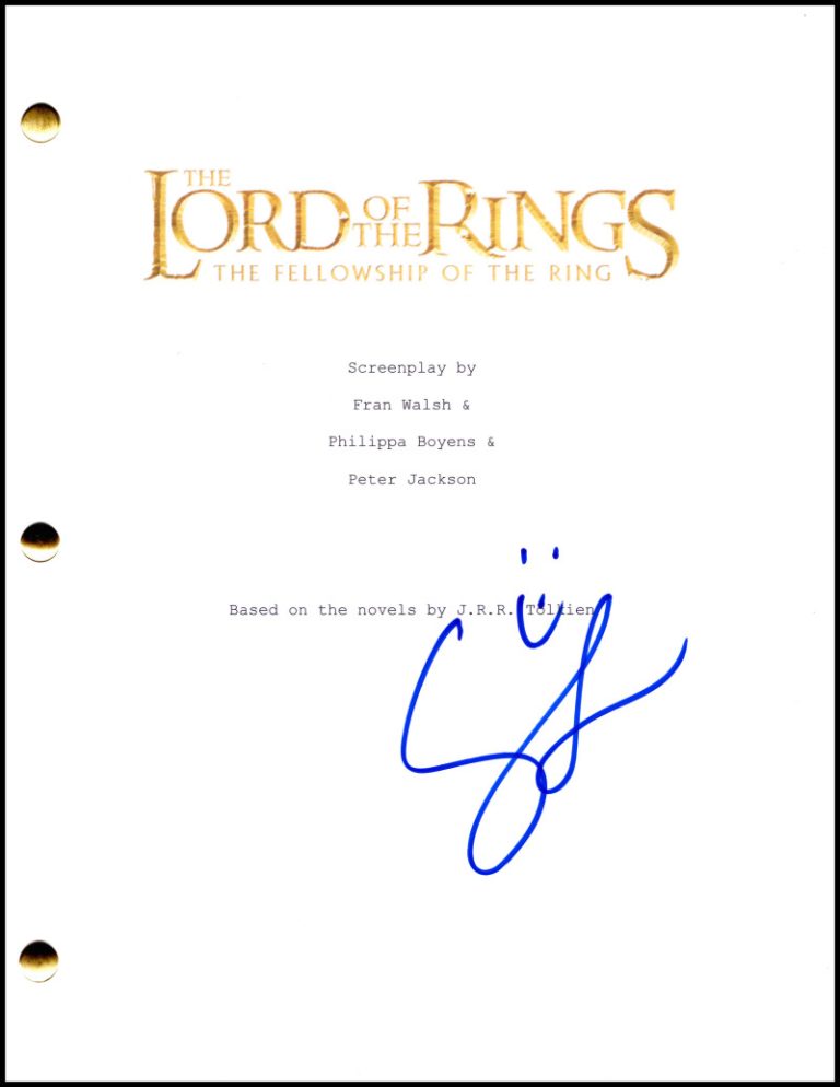 Sean Astin Signed Autograph Lord of the Rings Fellowship of the Ring Full Script