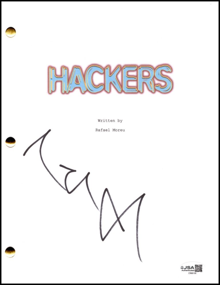 Angelina Jolie Signed Autograph Hackers Full Movie Script - Acid Burn w/ JSA COA