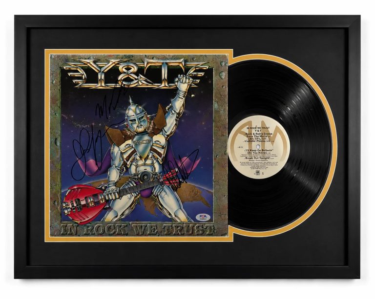 Dave Meniketti Signed In Rock We Trust Custom Framed Vinyl Album PSA
