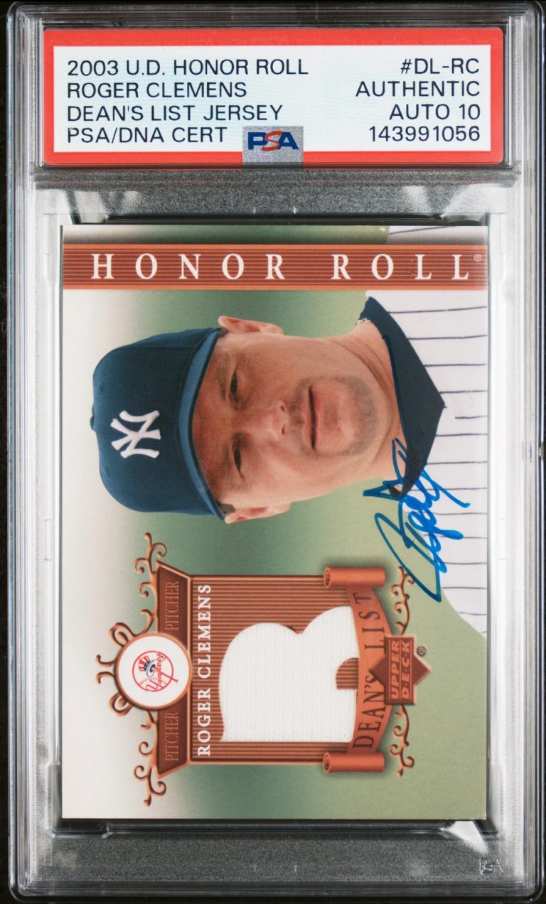 2003 Upper Deck Honor Roll #DL-RC Roger Clemens Signed Card Auto 10 PSA  Slabbed