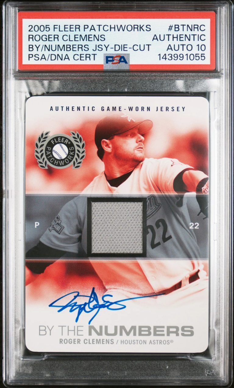 2005 Fleer Patchworks Jsy Die Cut#BTNRC Roger Clemens Signed Card Auto 10 PSA