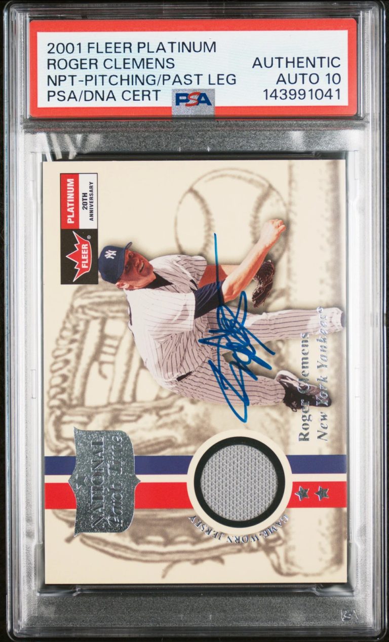 2001 Fleer Platinum National Patch Roger Clemens Signed Card Auto 10 PSA Yankees