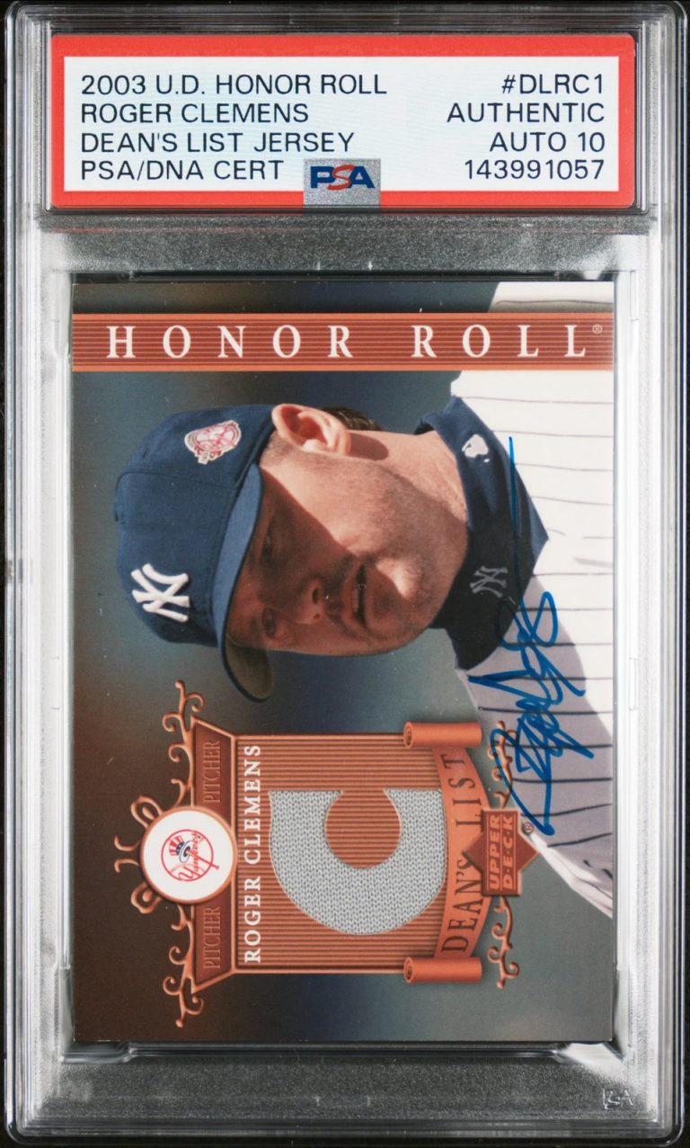 2003 Upper Deck Honor Roll #DLRC1 Roger Clemens Signed Card Auto 10 PSA Yankees