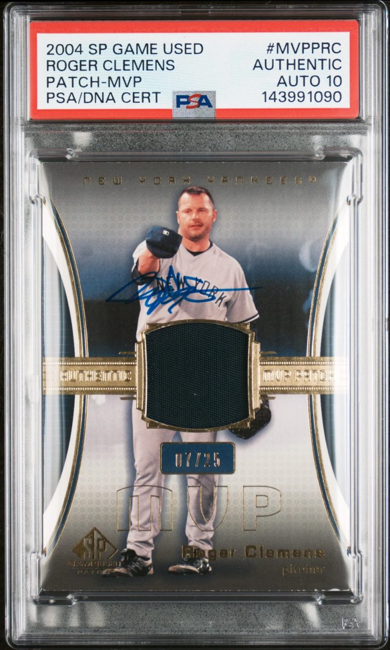 2004 SP Game Used #MVPPRC 07/25 Roger Clemens Signed Card Auto 10 PSA Yankees