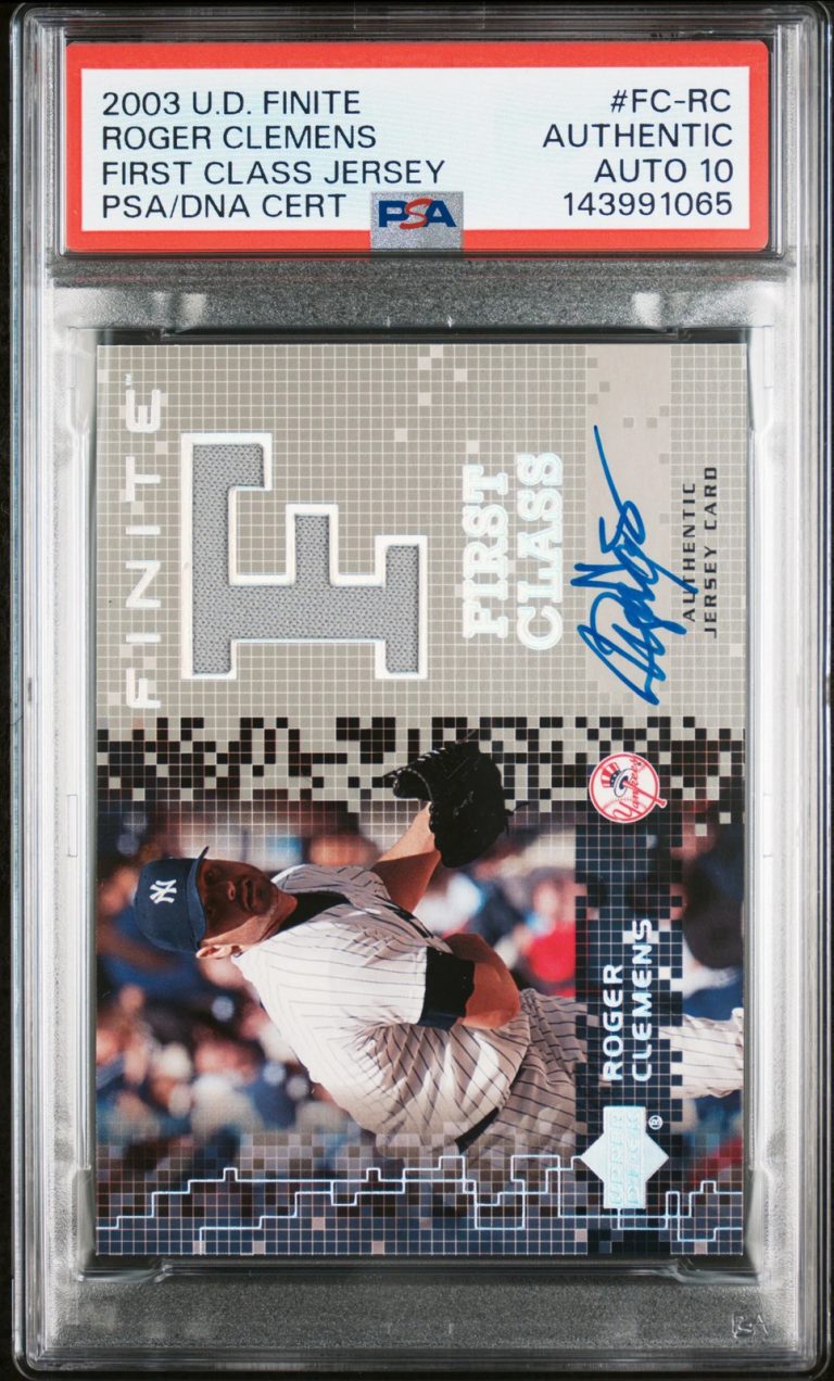 2003 Upper Deck Finite First #FC-RC Roger ClemensSigned Card Auto 10 PSA Yankees