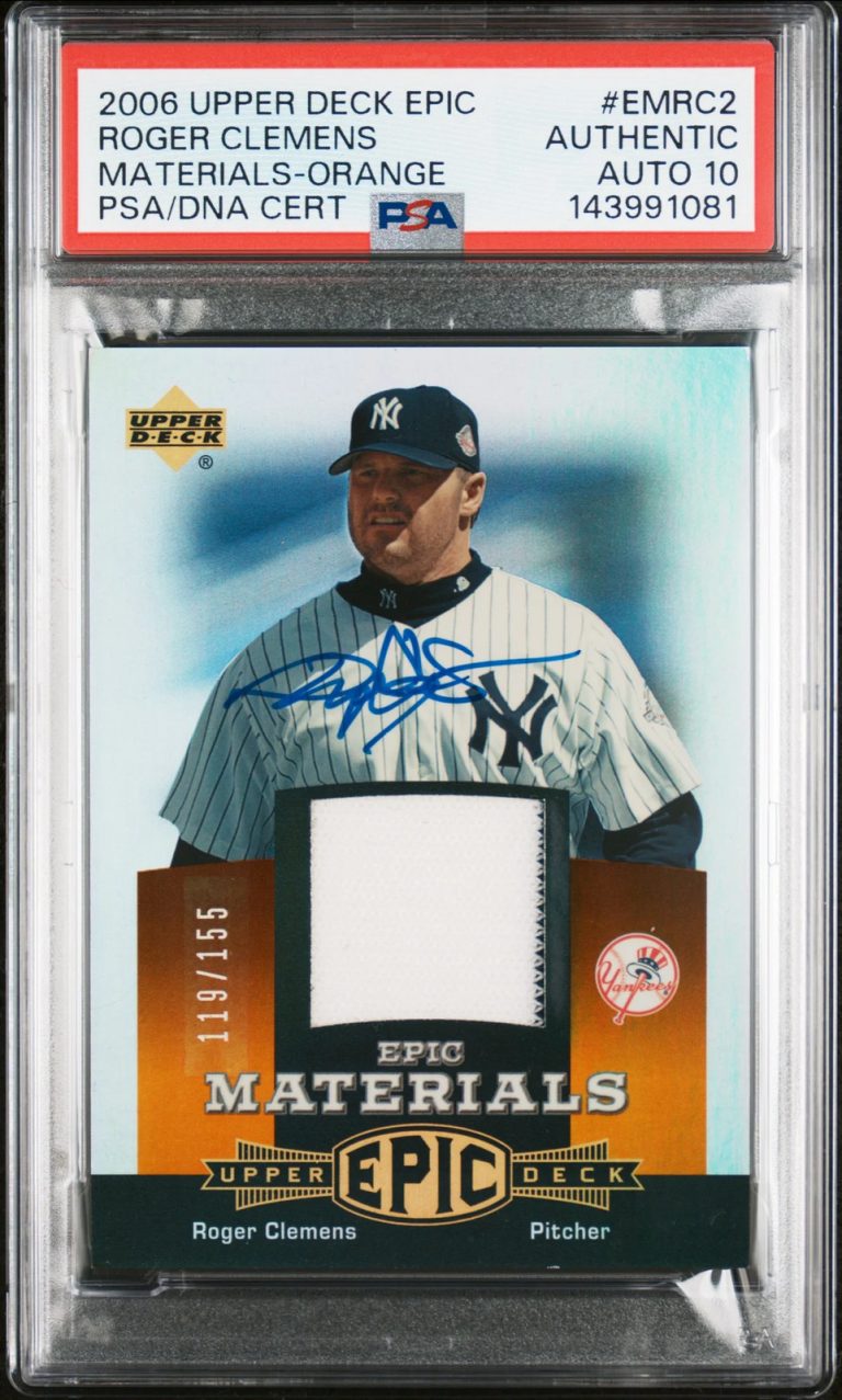 2006 Upper Deck Epic #EMRC2 119/155 Roger Clemens Signed Card Auto 10 PSA Yankee