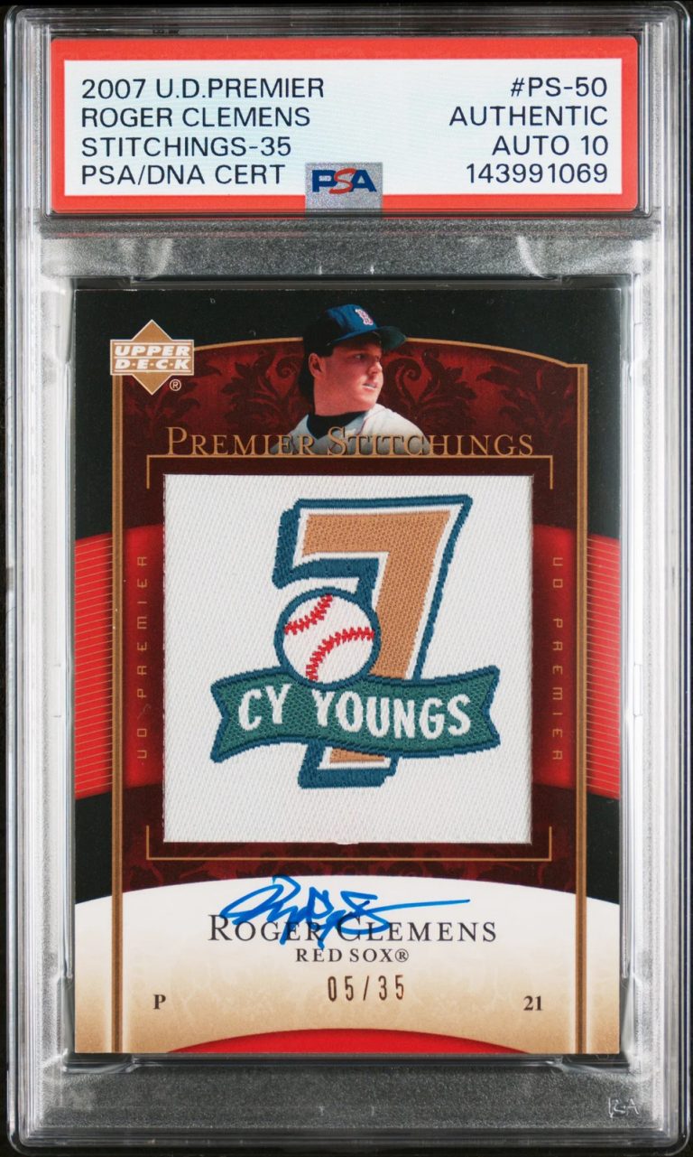 2007 Upper Deck Premier #PS-50 05/35 Roger Clemens Signed Card Auto 10 PSA Red S