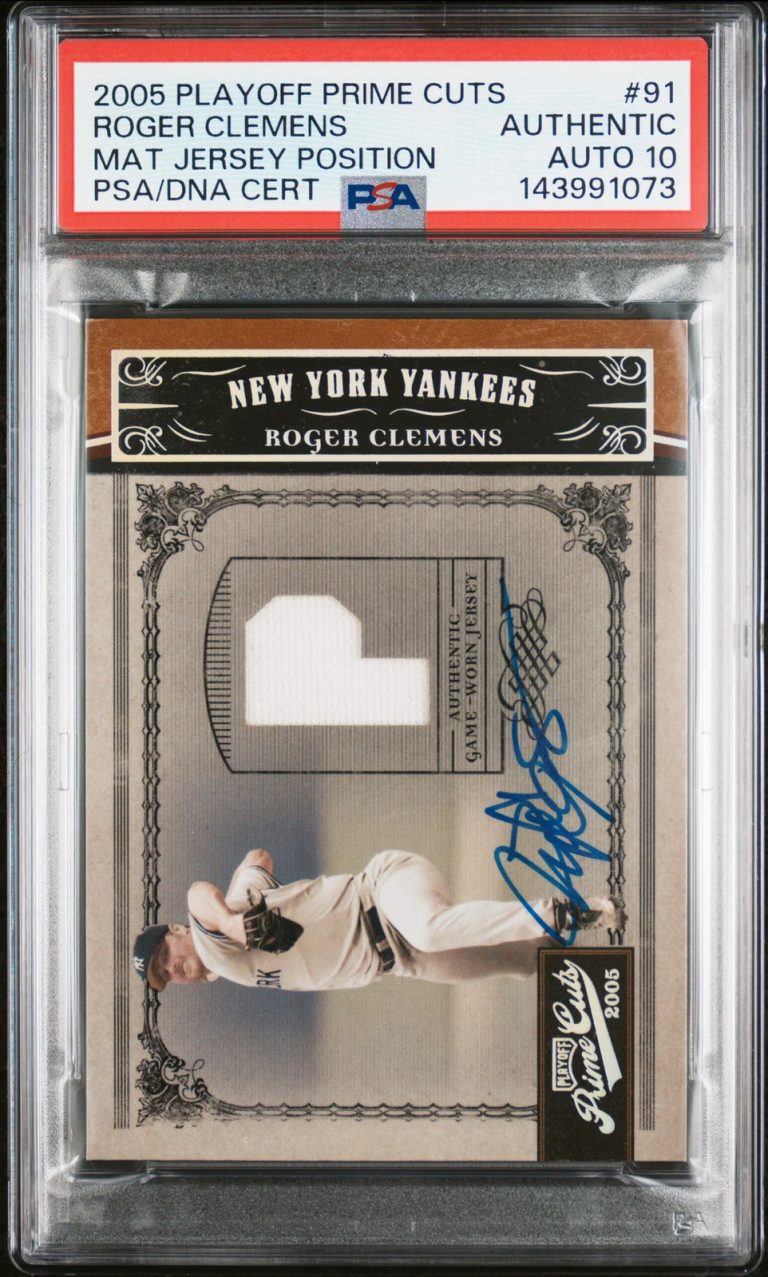 2005 Playoff Prime Cuts Mat Jer #91 Roger Clemens Signed Card Auto 10 PSA Yankee