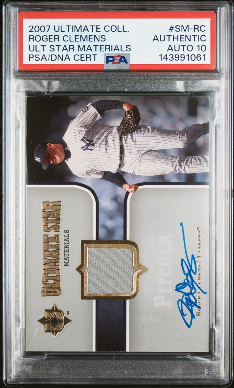 2007 Ultimate Collection #SM-RC Roger Clemens Signed Card Auto 10 PSA Yankees