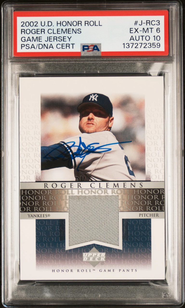 2002 Upper Deck Honor Roll #J-RC3 Roger Clemens Signed Card Auto 10 PSA Yankees