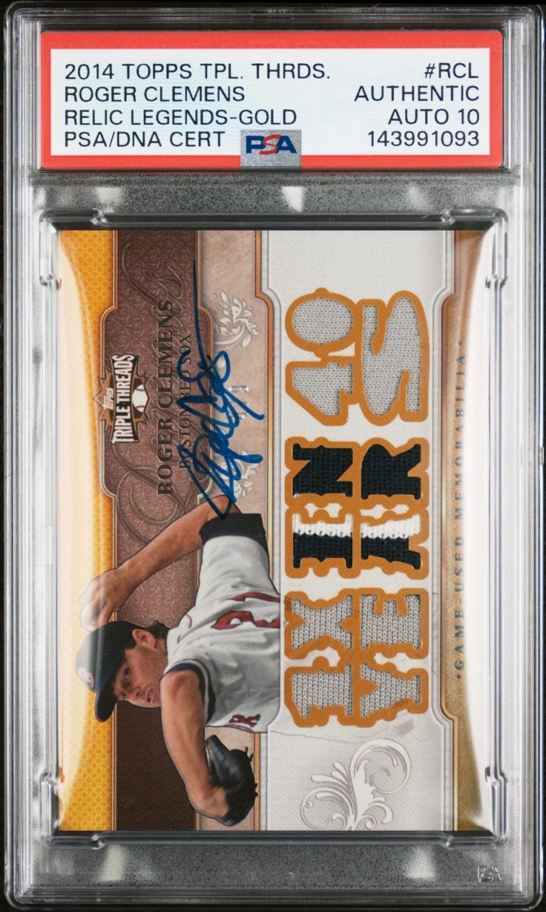 2014 Topps Triple Threads Gold#TTRL-RCL 4/9 Roger Clemens Signed Card PSA Auto10