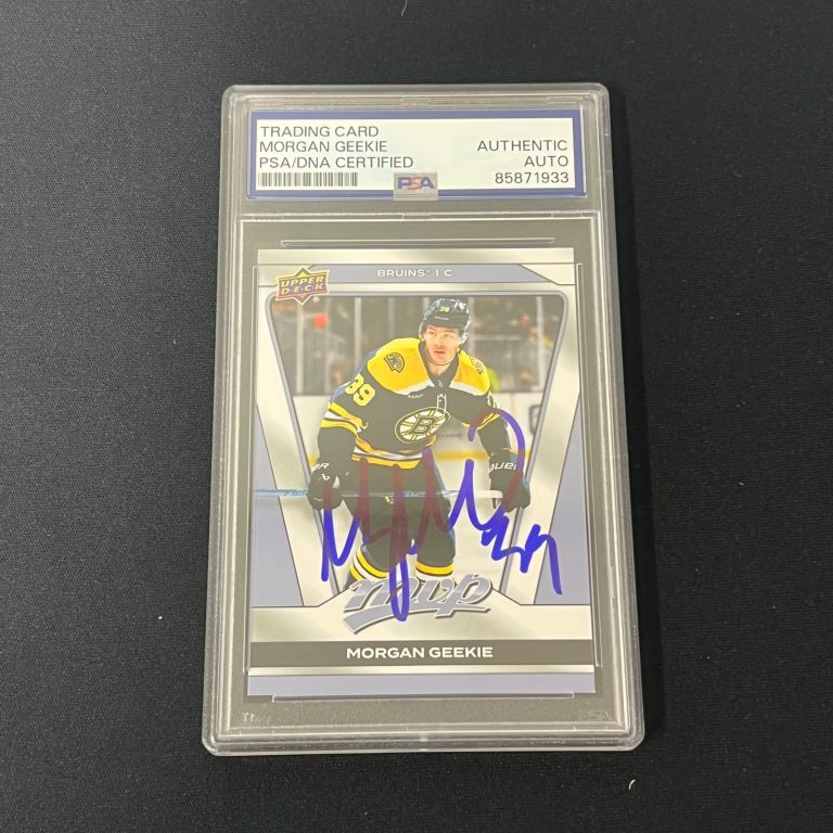 2025-26 Upper Deck MVP Hockey#2 Morgan GeekieSigned Card Auto PSA Slabbed Bruins