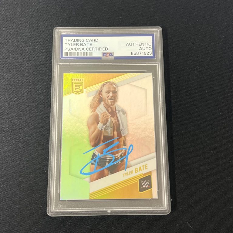 2023 Panini Donruss Elite WWE#11 Tyler Bate Signed Card Auto PSA Slabbed
