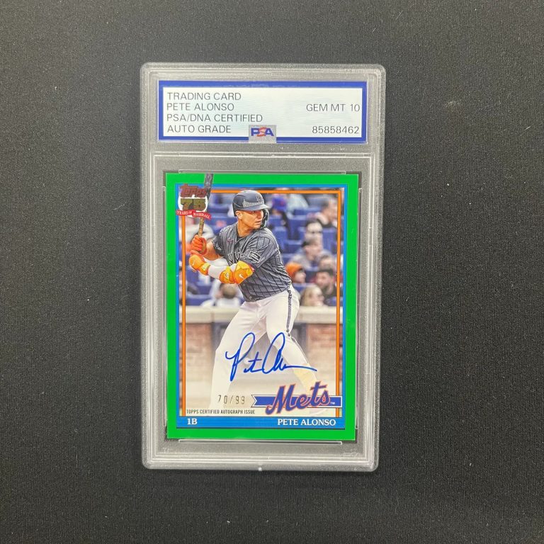 2026 Topps Series 75th Ann. Green 70/99 Pete Alonso Signed Card Auto 10 PSA Mets