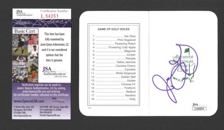 Rory McIlroy Signed Autograph Augusta National Masters Scorecard w/ JSA COA