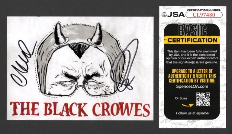 Chris & Rich Robinson Signed Autograph 4x6 The Black Crowes Postcard w/ JSA COA