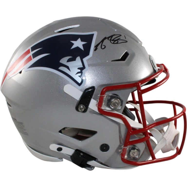 AJ Brown Autographed New England Patriots SpeedFlex Helmet Beckett WIT 57981