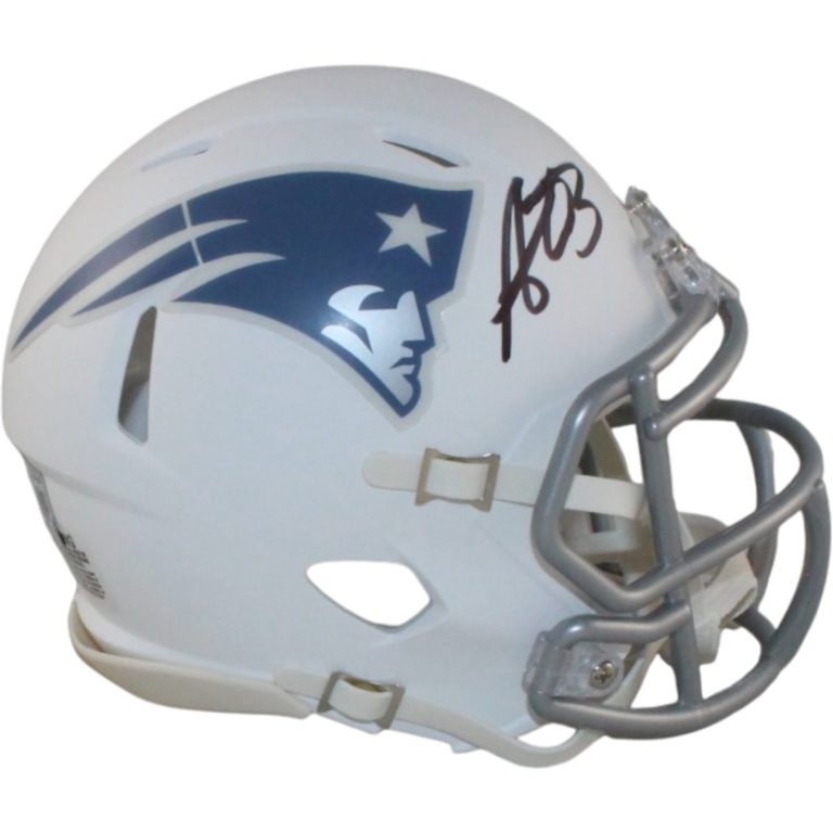 AJ Brown Signed New England Patriots Rivalries Mini Helmet Beckett Witness 57972