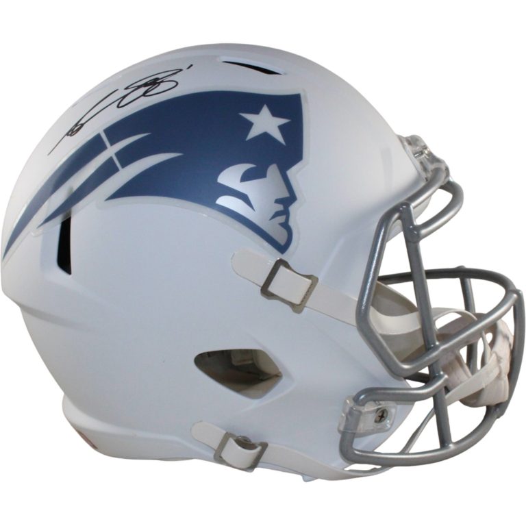 AJ Brown Signed New England Patriots F/S Rivalries Helmet Beckett WIT 57979