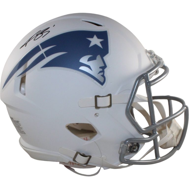 AJ Brown Signed New England Patriots Pro Rivalries Helmet Beckett WIT 57976
