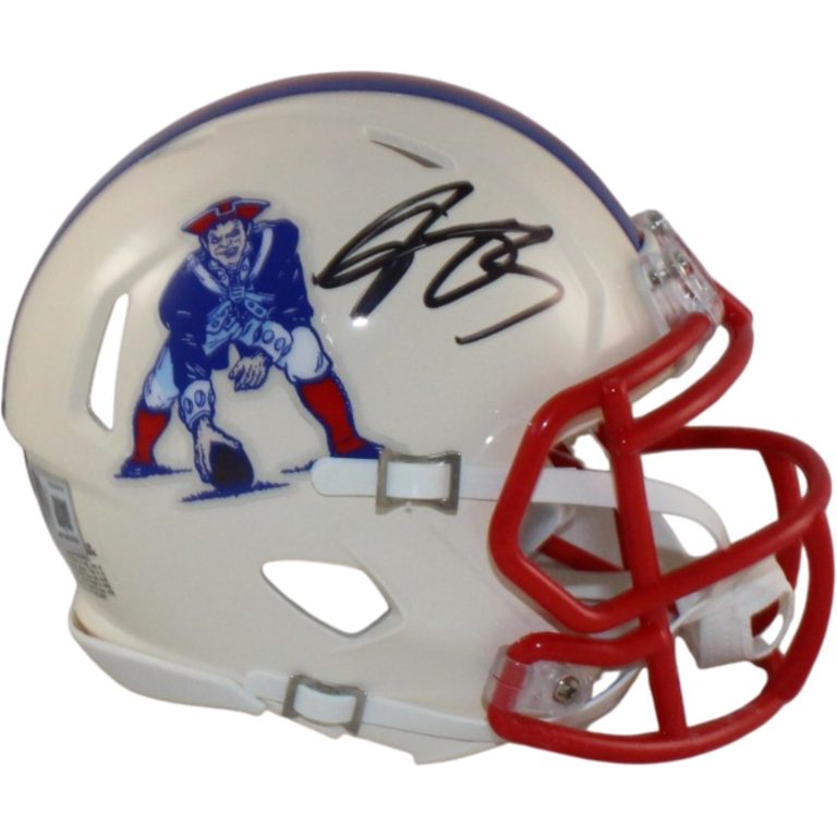 AJ Brown Signed New England Patriots Retro Mini Helmet Beckett Witnessed 57970