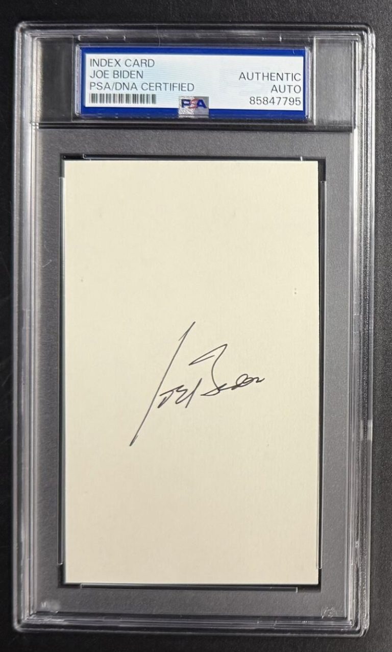 President Joe Biden Signed Autograph PSA/DNA Slab Encapsulated 3x5 Index Card B