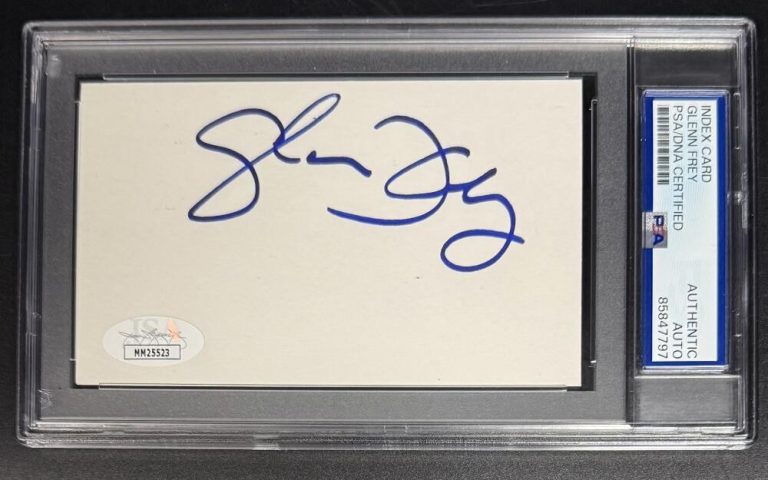 Glenn Frey The Eagles Signed Autograph PSA/DNA Slab Encapsulated Rare Note Card