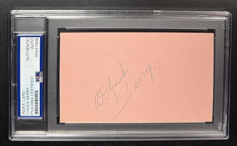 Chuck Berry Signed Autograph PSA/DNA Slab Encapsulated Cut Note Card Very Rare