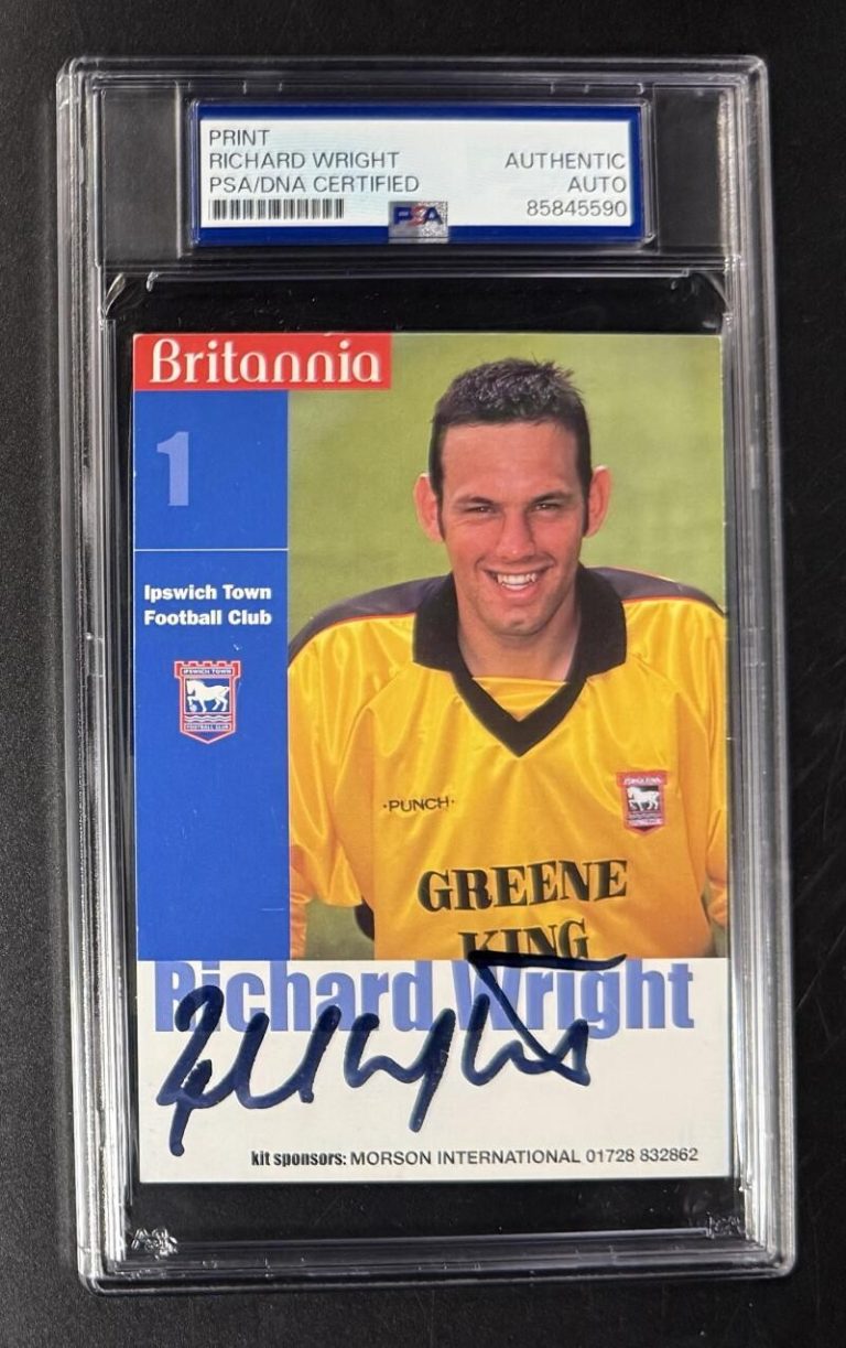 Richard Wright Signed Autograph PSA/DNA Slab Encapsulated Rare Soccer Card COA